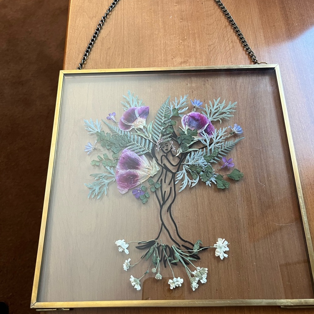 Wall decor Original Pressed   Flower Picture - Handmade original
